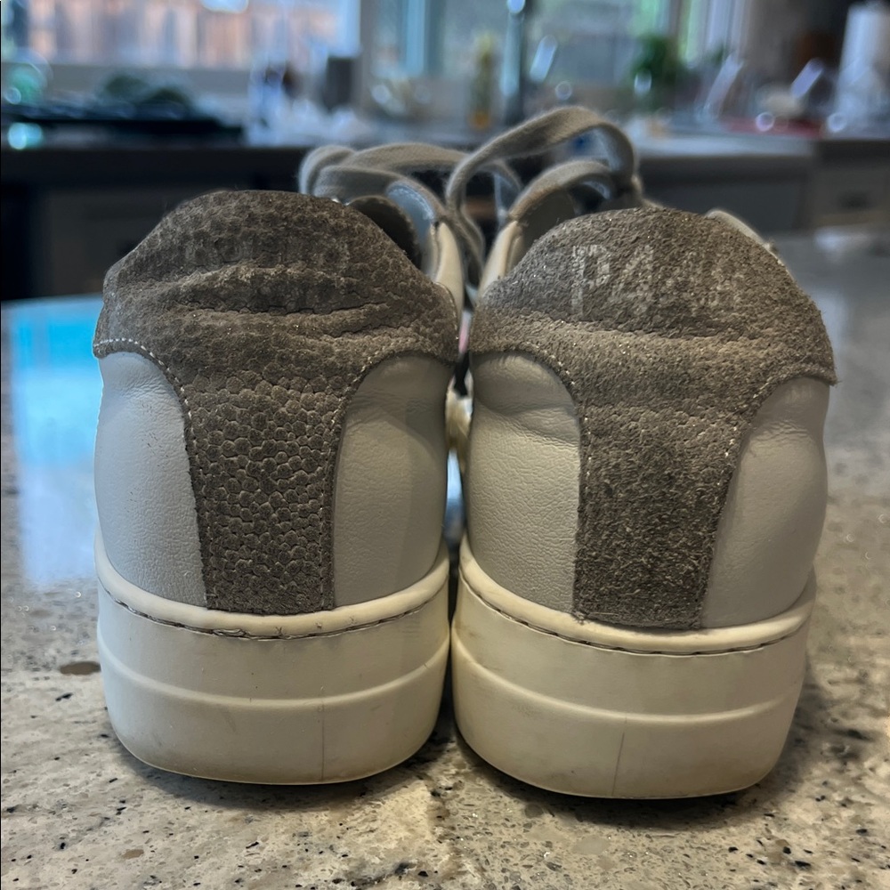 SOLD P448 Jack Perforated White, Grey Suede and Silver Glitter Sneakers - Picture 7 of 10